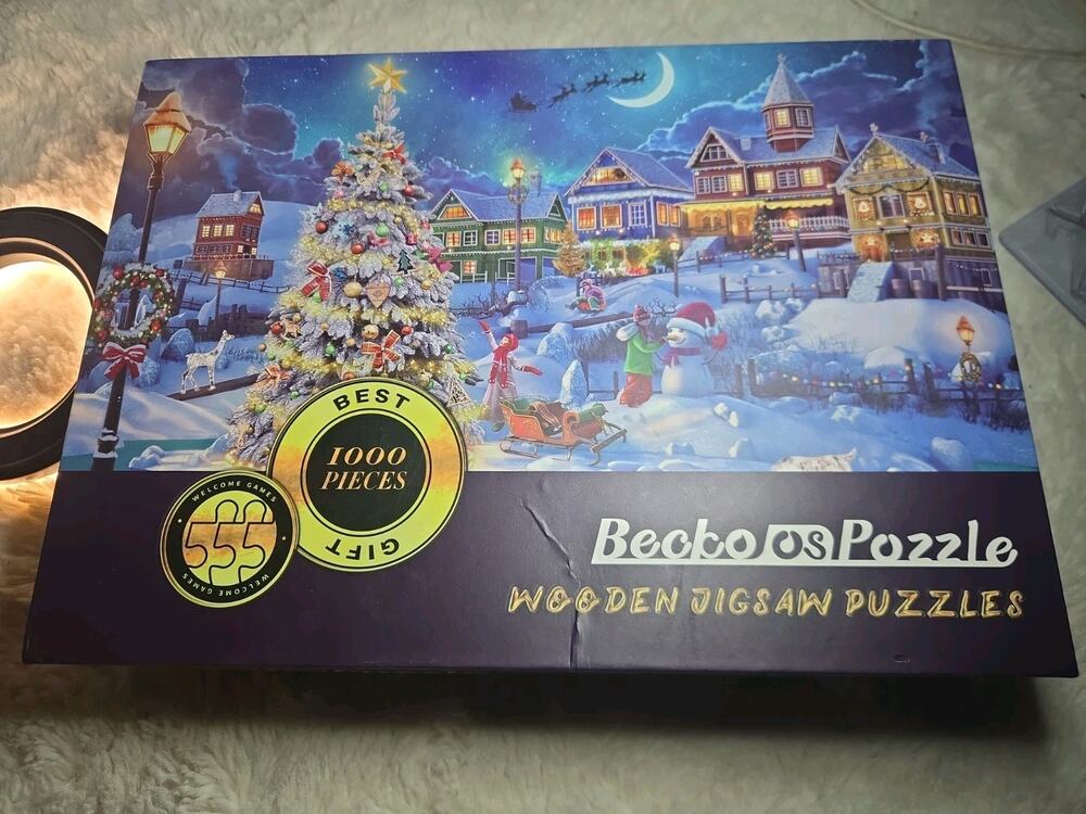 Becko Os Puzzle Wooden 1000 Piece Christmas Scene All Pieces